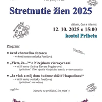 Stretnutie žien DNS, 12.10.2025 v Pribete o 15:00
